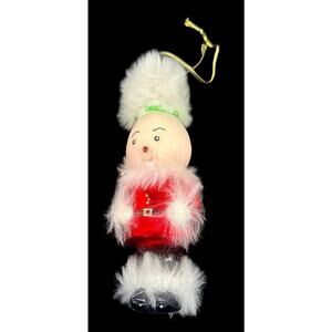 Vintage Unique Hand Blown Glass British Soldier Santa? Furry 6" X 2" - GOB